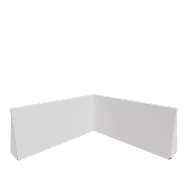 Stål støttemur - Indvendigt hjørne - 100 x 100 x 50 cm - RAL9010 mat (hvid)