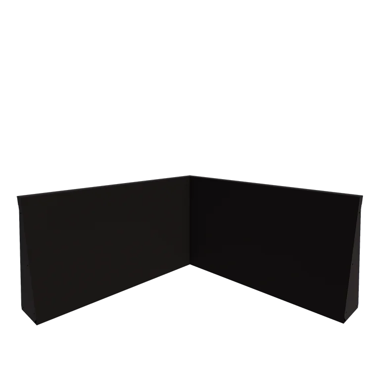 Stål støttemur - Indvendigt hjørne - 100 x 100 x 60 cm - RAL9005 mat (sort)