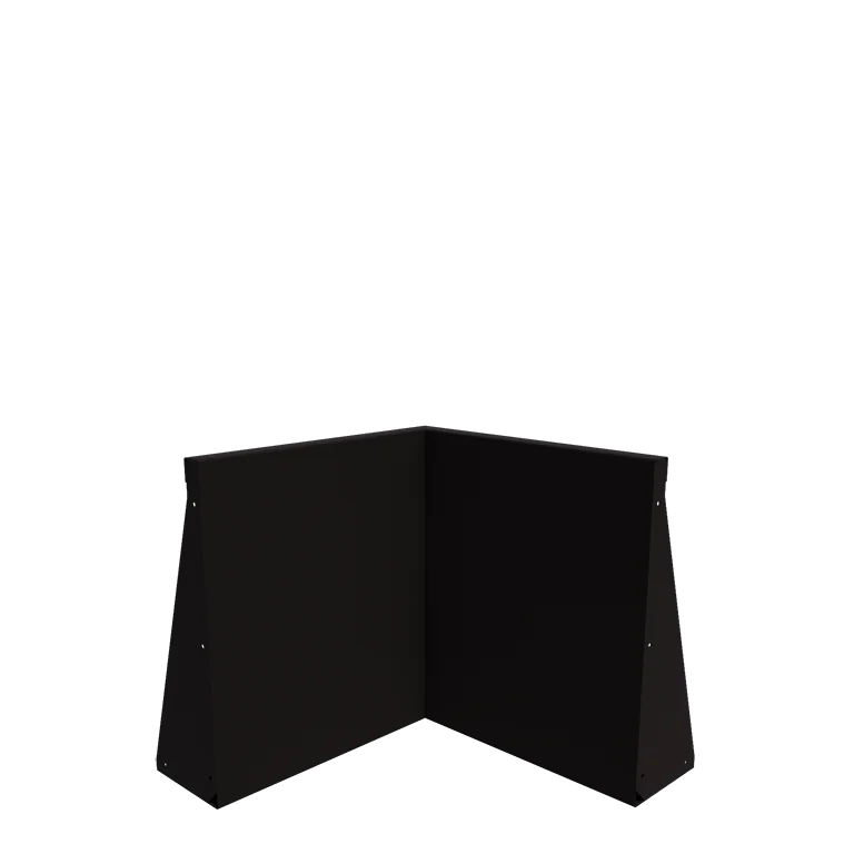 Stål støttemur - Indvendigt hjørne - 50 x 50 x 60 cm - RAL9005 mat (sort)