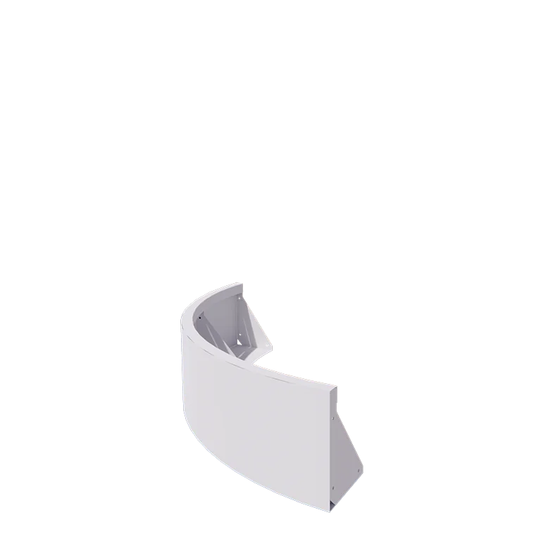 Stål støttemur - Udvendig kurve - 100 x 100 x 30 cm - RAL9010 mat (hvid)
