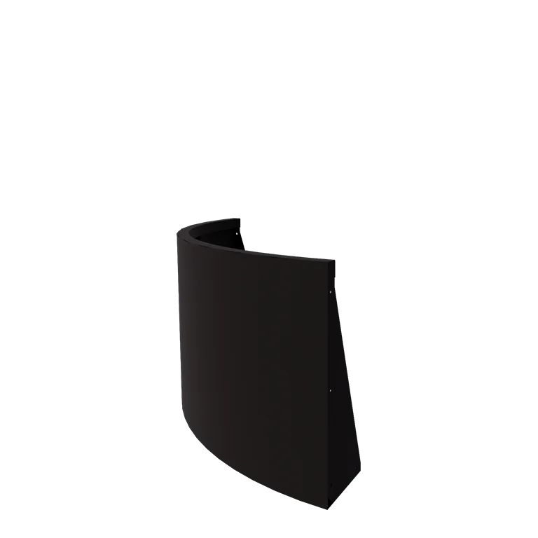 Stål støttemur - Udvendig kurve - 100 x 100 x 60 cm - RAL9005 mat (sort)