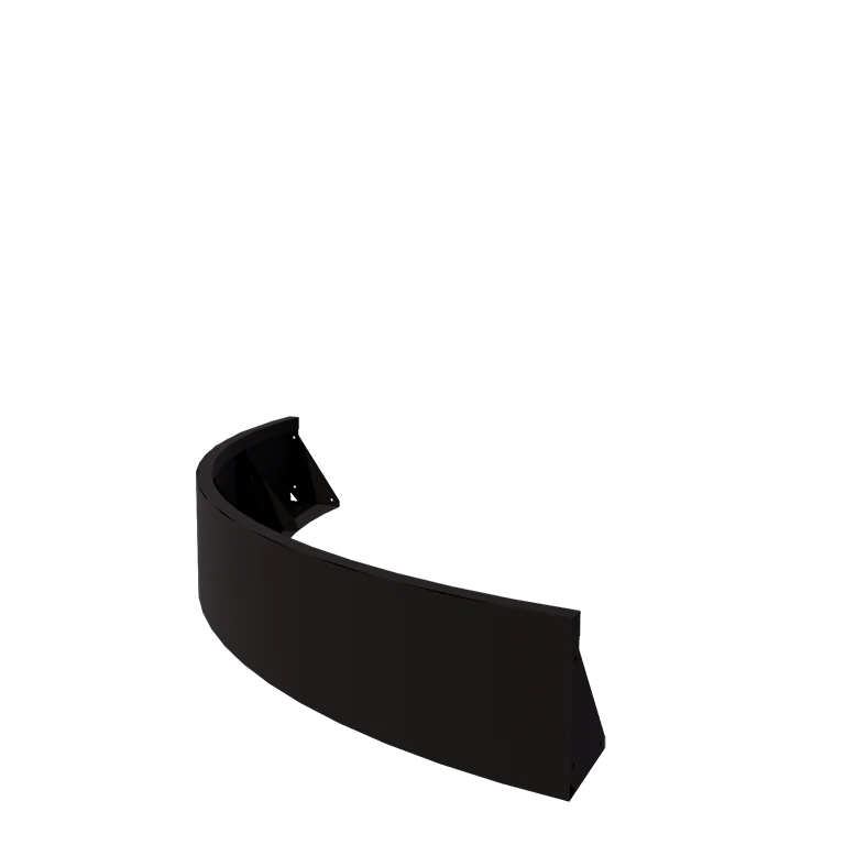 Stål støttemur - Udvendig kurve - 150 x 150 x 30 cm - RAL9005 mat (sort)