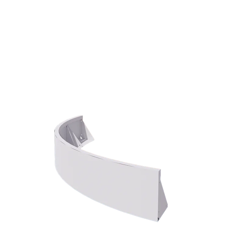 Stål støttemur - Udvendig kurve - 150 x 150 x 30 cm - RAL9010 mat (hvid)