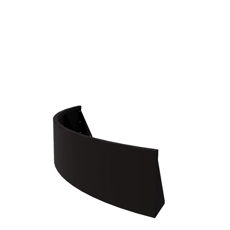 Stål støttemur - Udvendig kurve - 150 x 150 x 40 cm - RAL9005 mat (sort)