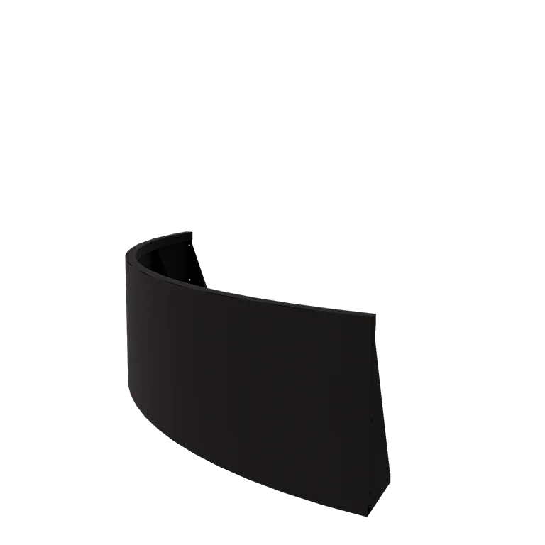 Stål støttemur - Udvendig kurve - 150 x 150 x 50 cm - RAL9005 mat (sort)
