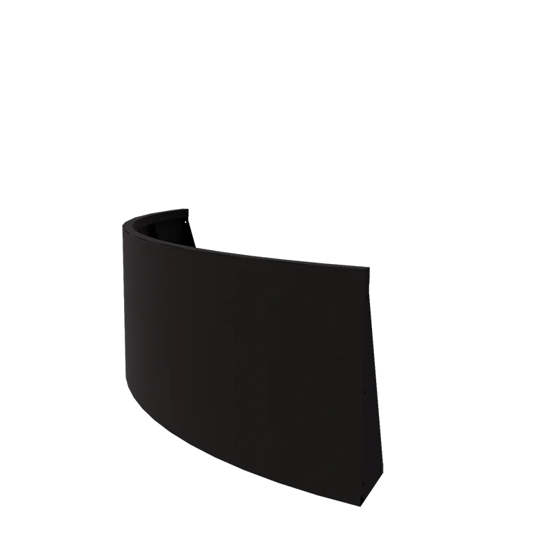 Stål støttemur - Udvendig kurve - 150 x 150 x 60 cm - RAL9005 mat (sort)