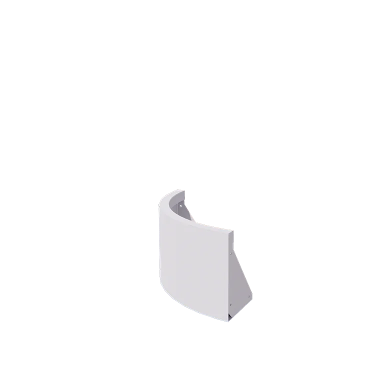 Stål støttemur - Udvendig kurve - 50 x 50 x 30 cm - RAL9010 mat (hvid)