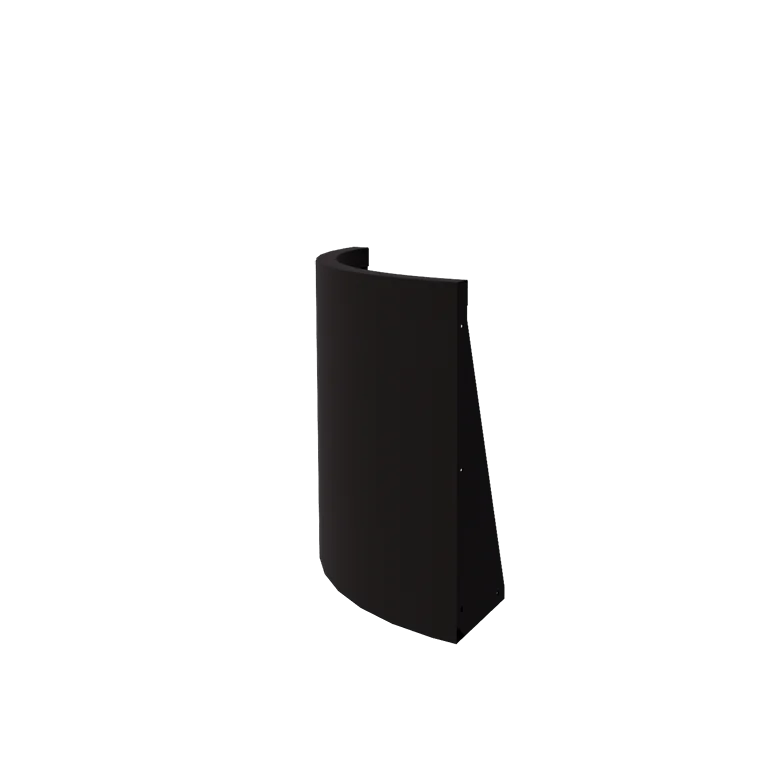 Stål støttemur - Udvendig kurve - 50 x 50 x 60 cm - RAL9005 mat (sort)