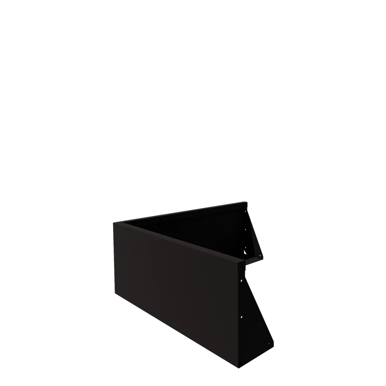Stål støttemur - Udvendigt hjørne - 100 x 100 x 40 cm - RAL9005 mat (sort)