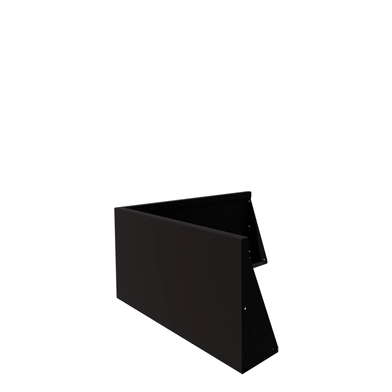 Stål støttemur - Udvendigt hjørne - 100 x 100 x 50 cm - RAL9005 mat (sort)
