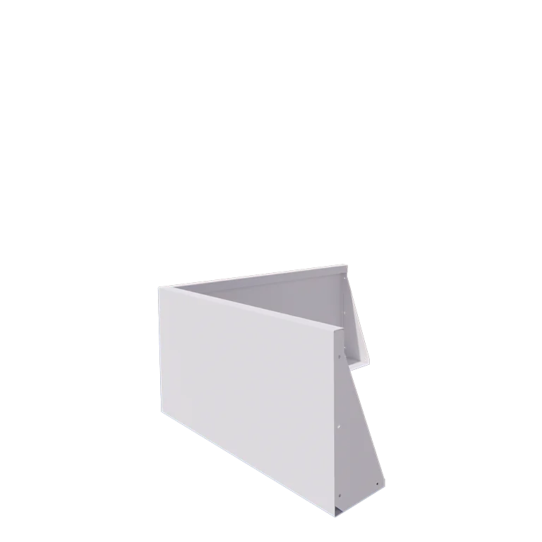 Stål støttemur - Udvendigt hjørne - 100 x 100 x 50 cm - RAL9010 mat (hvid)