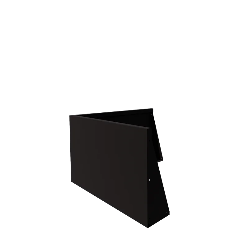 Stål støttemur - Udvendigt hjørne - 100 x 100 x 60 cm - RAL9005 mat (sort)