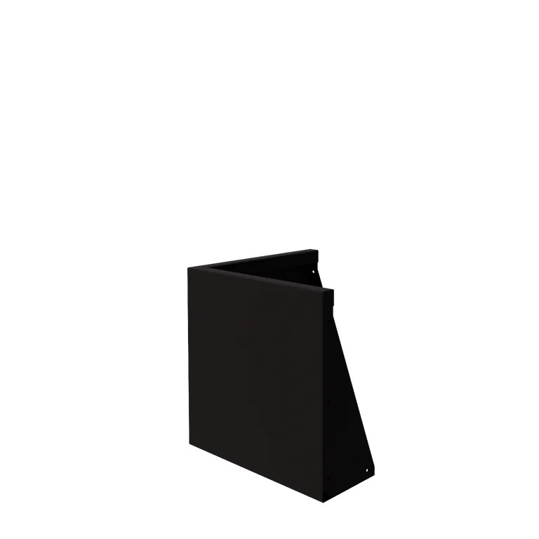 Stål støttemur - Udvendigt hjørne - 50 x 50 x 50 cm - RAL9005 mat (sort)