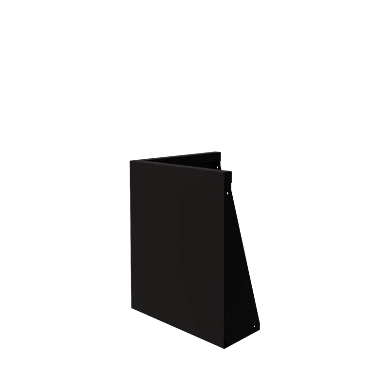 Stål støttemur - Udvendigt hjørne - 50 x 50 x 60 cm - RAL9005 mat (sort)