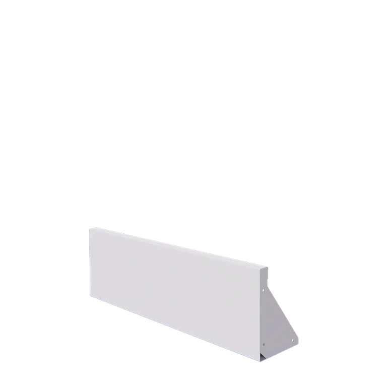 Stål støttemur - Lige ud - 100 x 30 cm - RAL9010 mat (hvid)