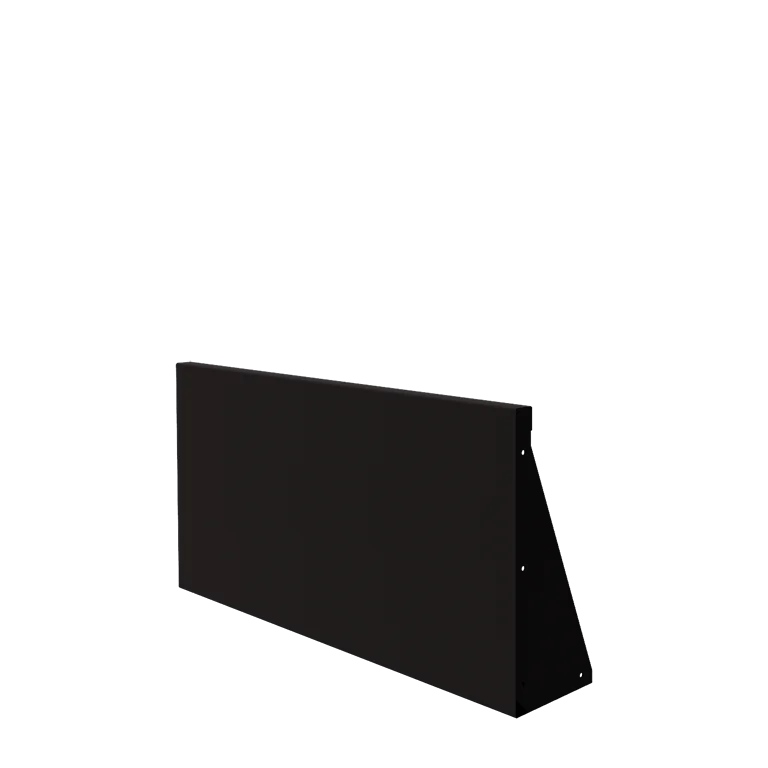 Stål støttemur - Lige ud - 100 x 50 cm - RAL9005 mat (sort)