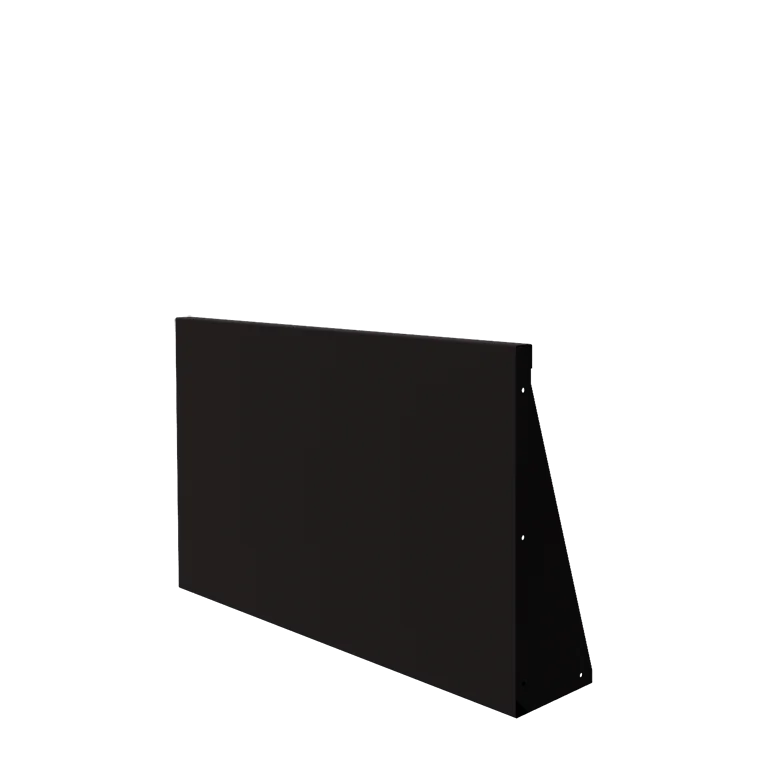 Stål støttemur - Lige ud - 100 x 60 cm - RAL9005 mat (sort)