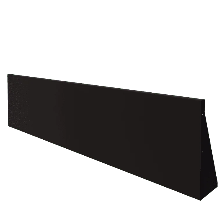 Stål støttemur - Lige ud - 200 x 50 cm - RAL9005 mat (sort)