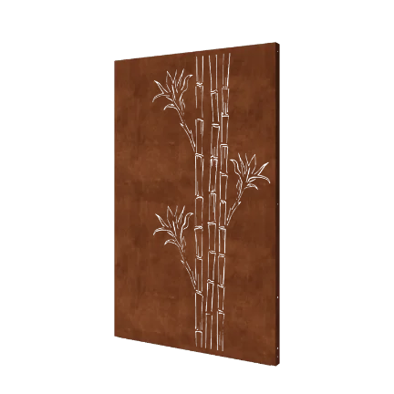 Cortenstål dekorativt panel - Bambus - 120 x 6 x 190 cm