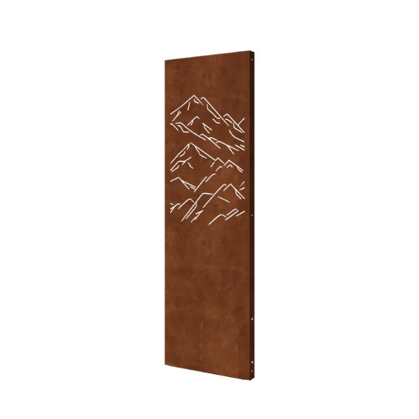 Cortenstål dekorativt panel - Bjerge 1 - 60 x 6 x 190 cm