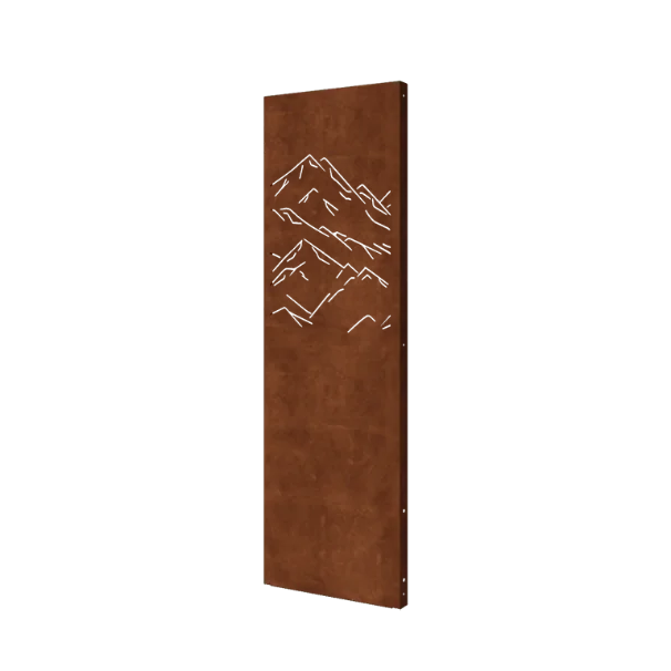 Cortenstål dekorativt panel - Bjerge 3 - 60 x 6 x 190 cm