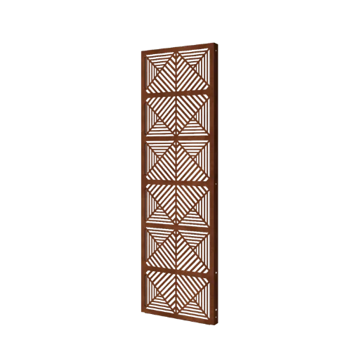 Cortenstål dekorativt panel - Linjer 1 - 60 x 6 x 190 cm