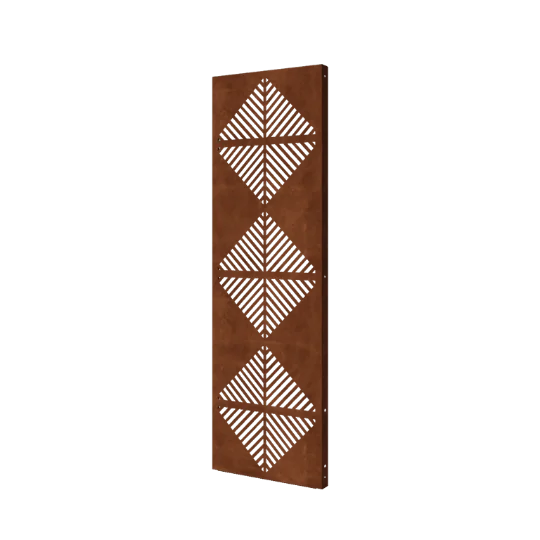 Cortenstål dekorativt panel - Linjer 4 - 60 x 6 x 190 cm
