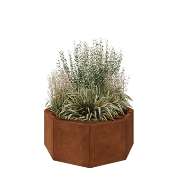 Cortenstål plantekasse - Ottekant - 96,6 x 96,6 x 40 cm - Uden bundplade