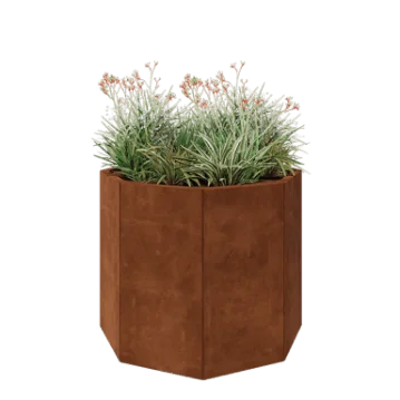 Cortenstål plantekasse - Ottekant - 96,6 x 96,6 x 80 cm - Uden bundplade