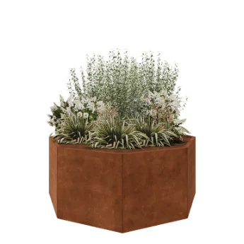 Cortenstål plantekasse - Ottekant - 168,6 x 168,6 x 70 cm - Uden bundplade