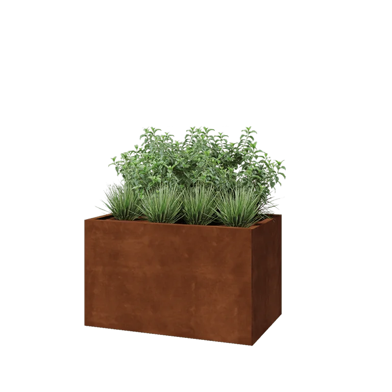 Cortenstål plantekasse - Rektangel - 100 x 60 x 60 cm - Uden bundplade