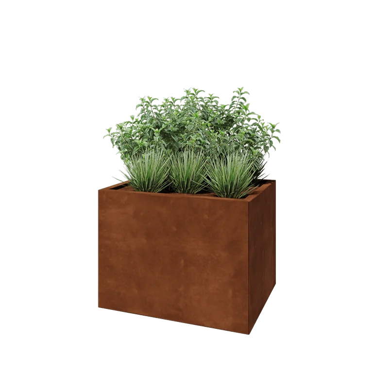 Cortenstål plantekasse - Rektangel - 80 x 60 x 60 cm - Uden bundplade