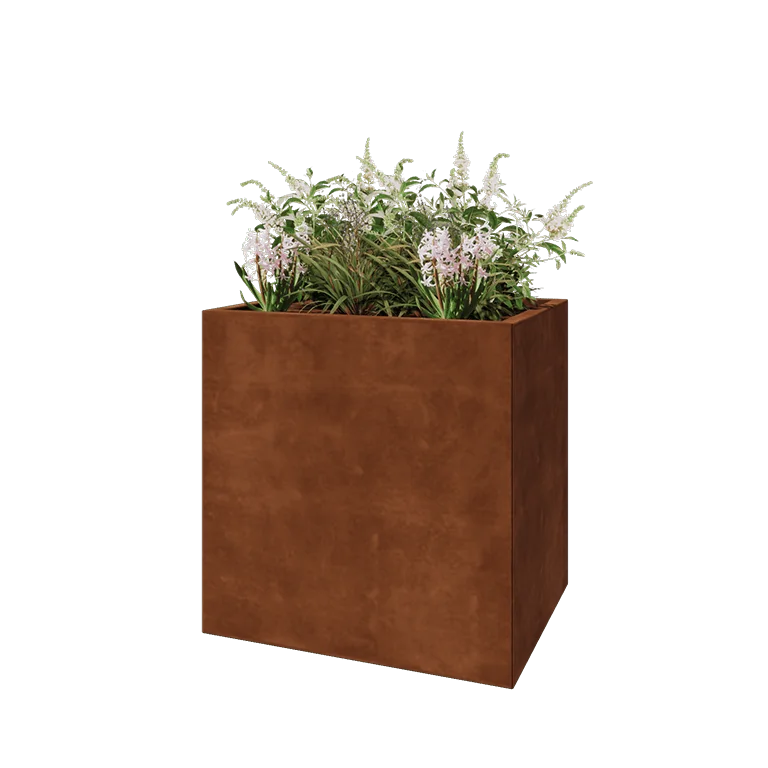 Cortenstål plantekasse - Rektangel - 80 x 60 x 80 cm - Uden bundplade