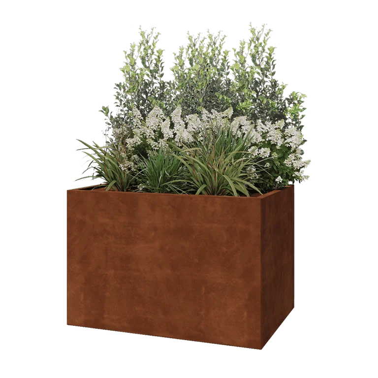 Cortenstål plantekasse - Rektangel - 120 x 80 x 80 cm - Uden bundplade