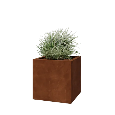 Cortenstål plantekasse - Firkant - 60 x 60 x 60 cm - Svejset - Med bundplade