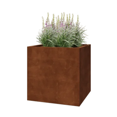 Cortenstål plantekasse - Firkant - 80 x 80 x 80 cm - Svejset - Uden bundplade