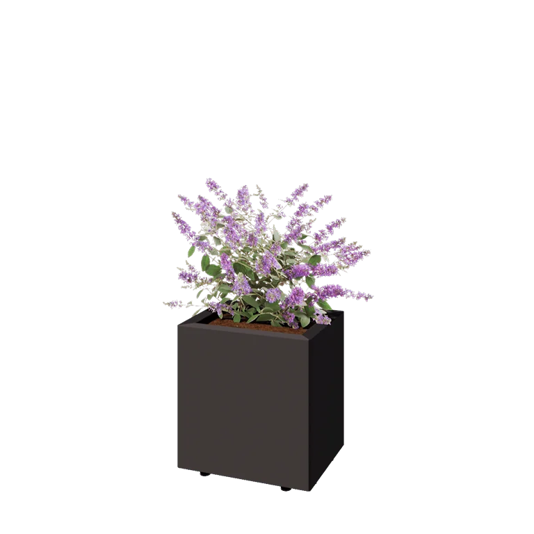 Stål plantekasse - Rektangel - 40 x 30 x 40 cm - Andre RAL-farve - Med bundplade - Med ben