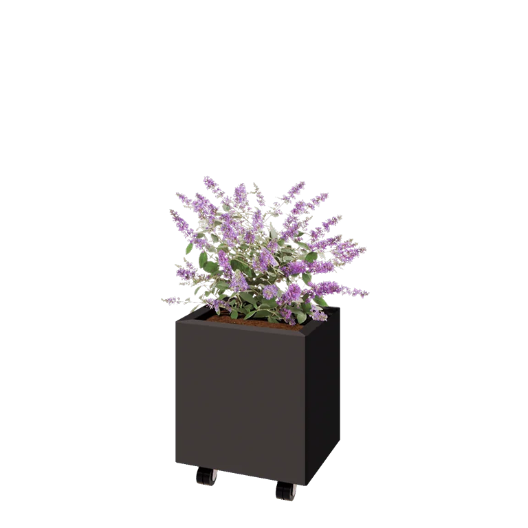 Stål plantekasse - Rektangel - 40 x 30 x 40 cm - Andre RAL-farve - Med bundplade - Met hjul
