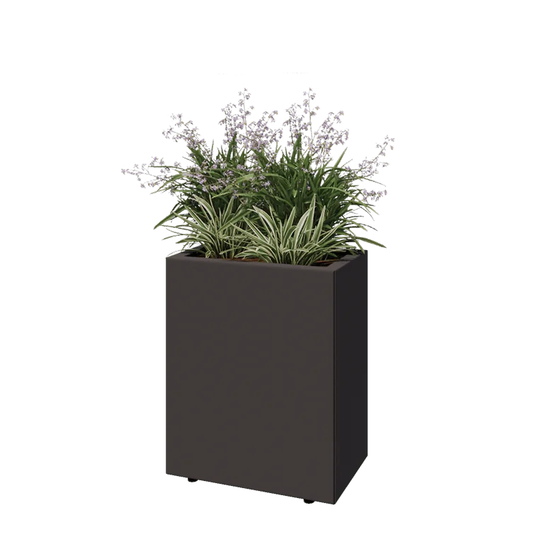 Stål plantekasse - Rektangel - 50 x 30 x 60 cm - Andre RAL-farve - Med bundplade - Med ben