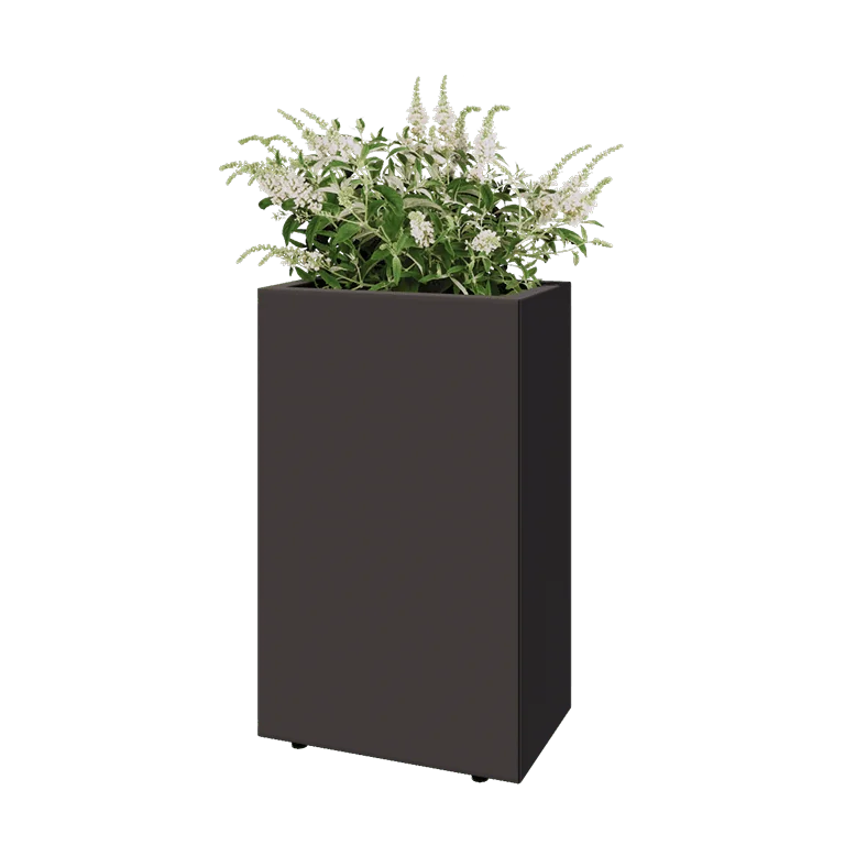 Stål plantekasse - Rektangel - 50 x 30 x 80 cm - Andre RAL-farve - Med bundplade - Med ben