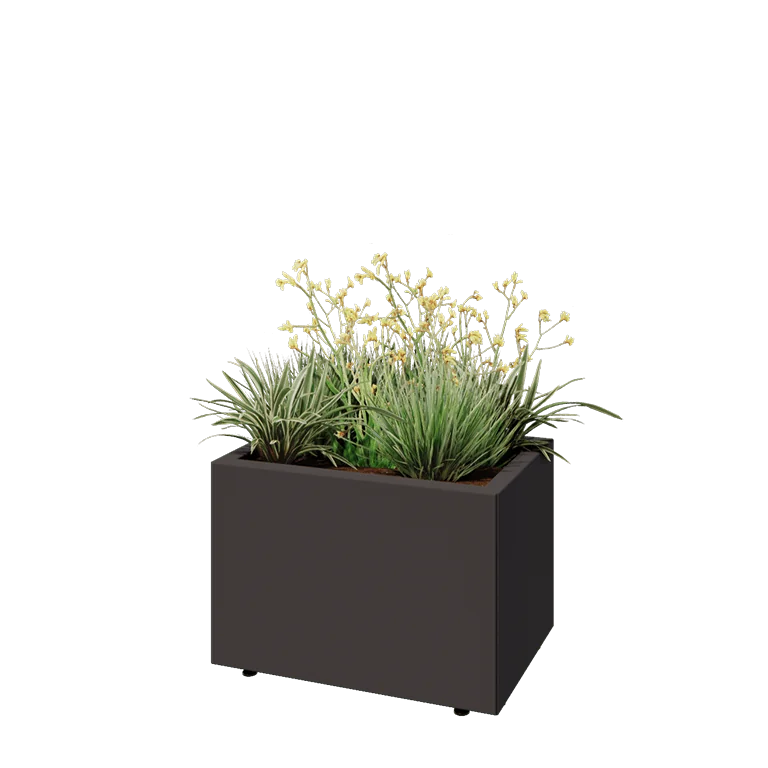 Stål plantekasse - Rektangel - 60 x 40 x 40 cm - Andre RAL-farve - Med bundplade - Med ben