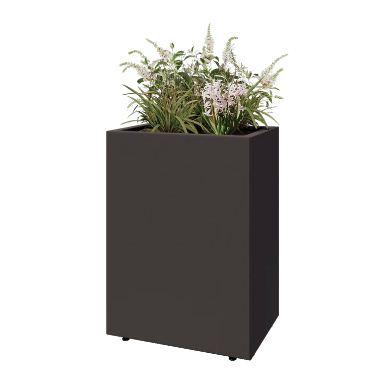 Stål plantekasse - Rektangel - 60 x 40 x 80 cm - Andre RAL-farve - Med bundplade - Med ben