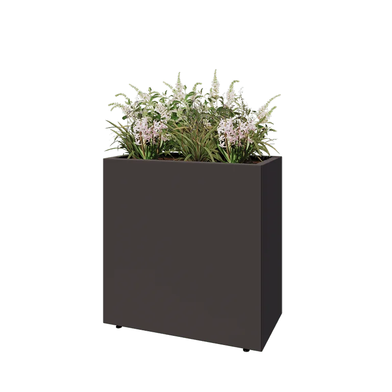 Stål plantekasse - Rektangel - 80 x 40 x 80 cm - Andre RAL-farve - Med bundplade - Med ben