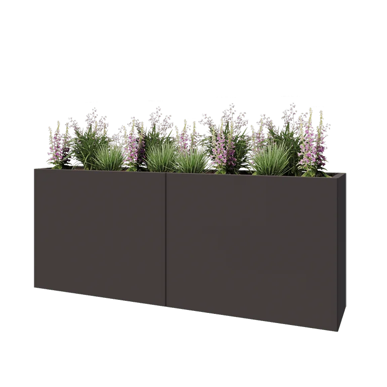 Stål plantekasse XXL - Rektangel - 200 x 40 x 80 cm - Andre RAL-farve - Uden bundplade