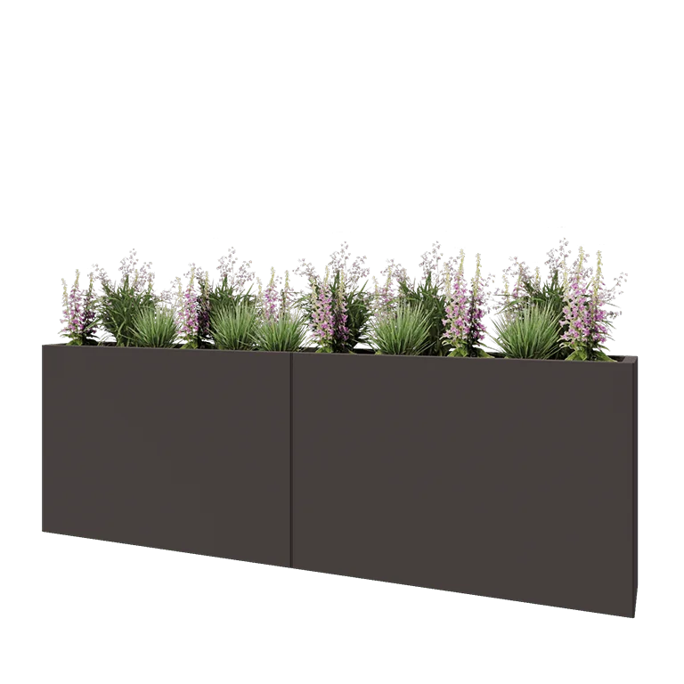 Stål plantekasse XXL - Rektangel - 240 x 30 x 80 cm - Andre RAL-farve - Uden bundplade