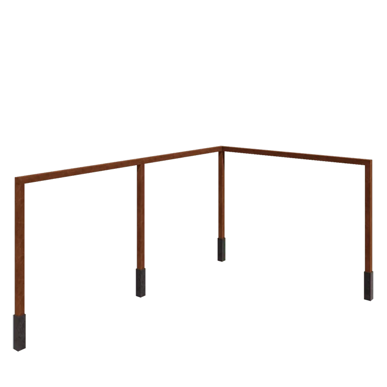 Cortenstål pergola - Hjørne - 600 x 412 x 242 cm - Med betonfod