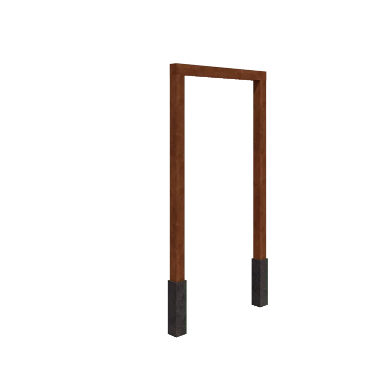 Cortenstål pergola - Lige ud - 150 x 230 cm - Med betonfod