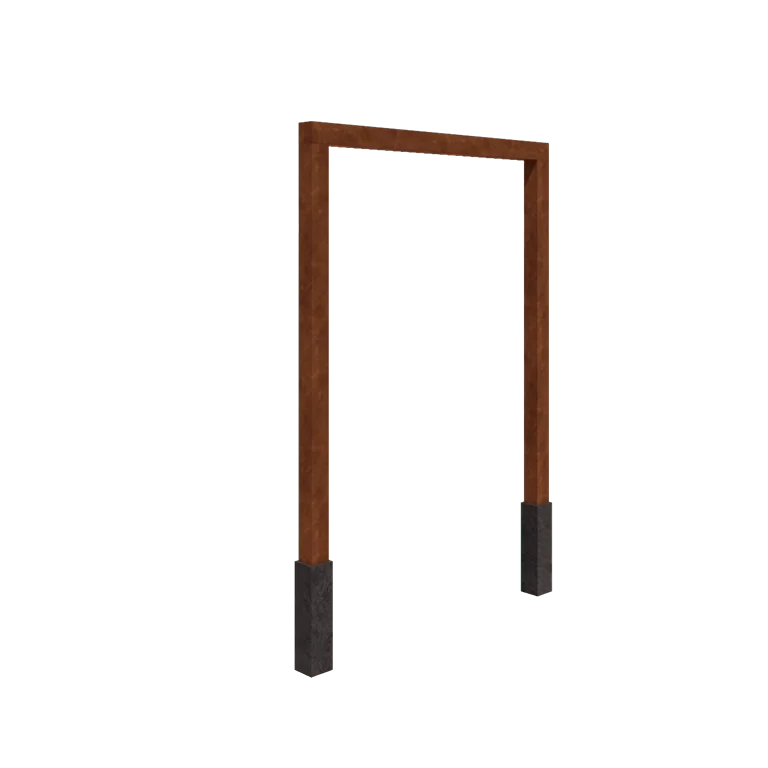 Cortenstål pergola - Lige ud - 200 x 230 cm - Med betonfod