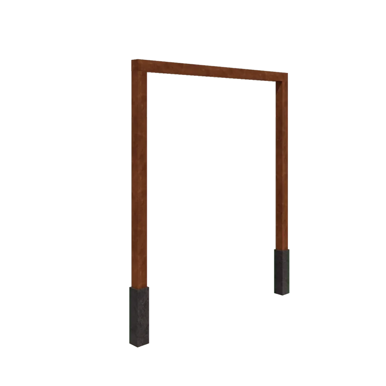 Cortenstål pergola - Lige ud - 250 x 230 cm - Med betonfod