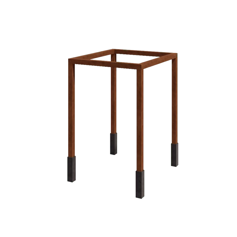 Cortenstål pergola - Firkant - 224 x 200 x 230 cm - Med betonfod